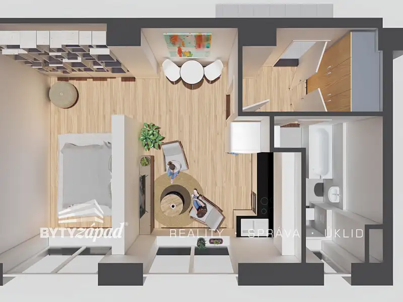 Pronájem bytu 1+kk 45 m²